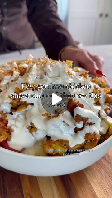 Chicken Shawarma Crispy Rice Salad