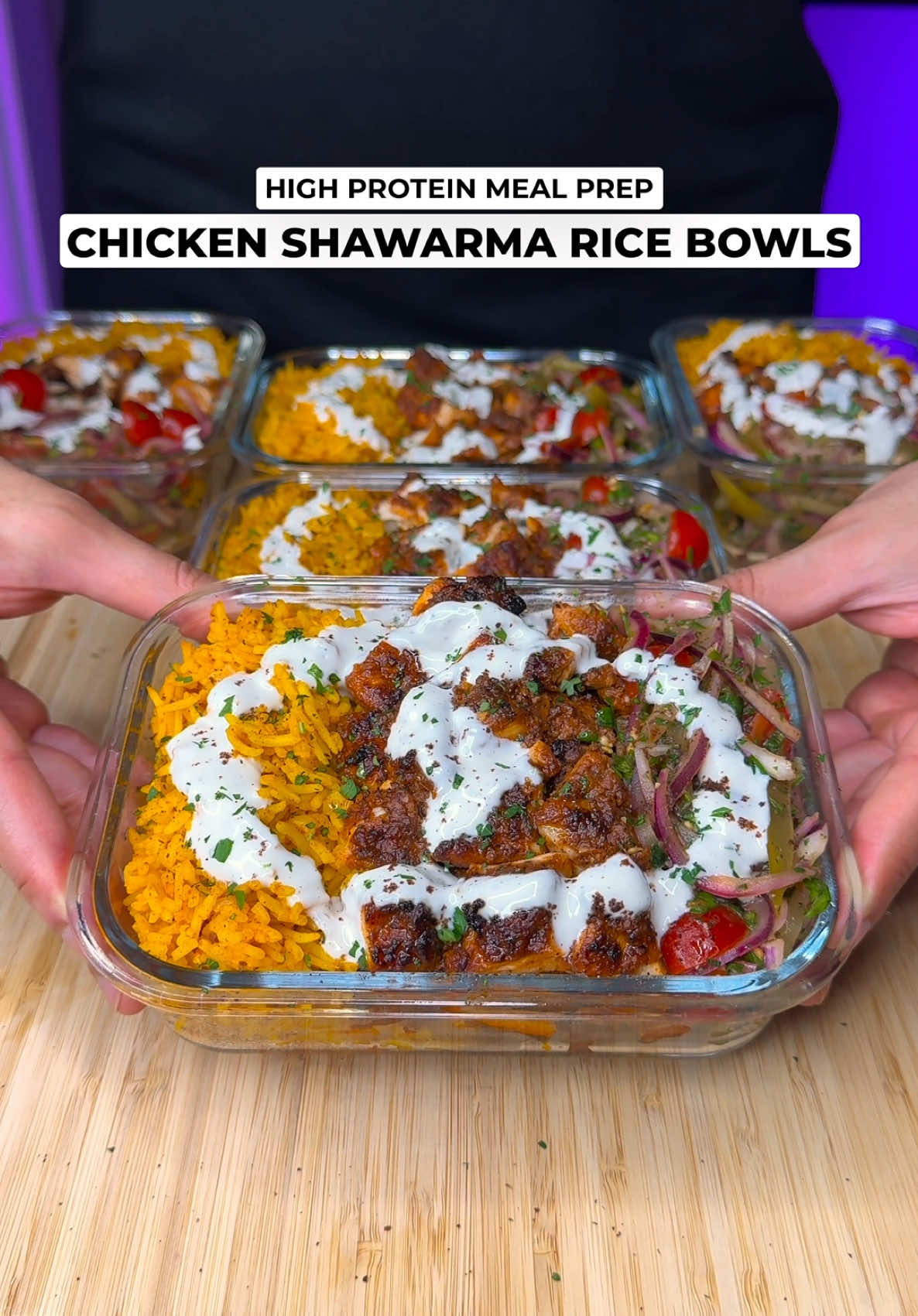 High Protein Chicken Shawarma Rice Bowls