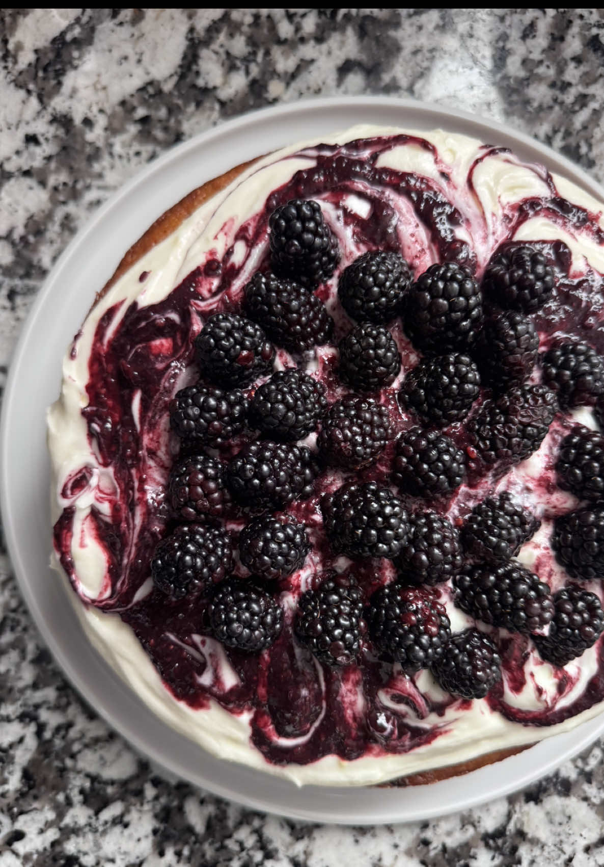 Lemon Blackberry Olive Oil Cake with Lemon Cream Cheese Frosting