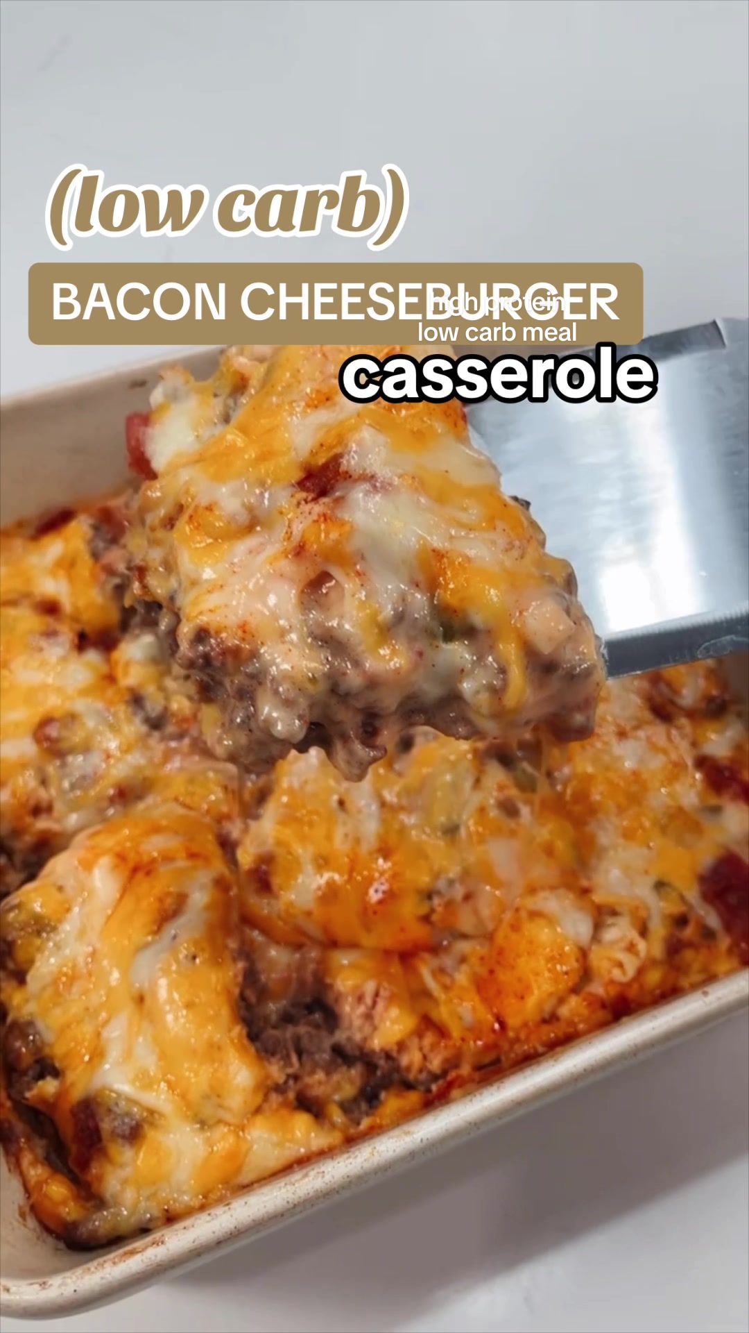 High Protein, Low Carb Cheeseburger Casserole