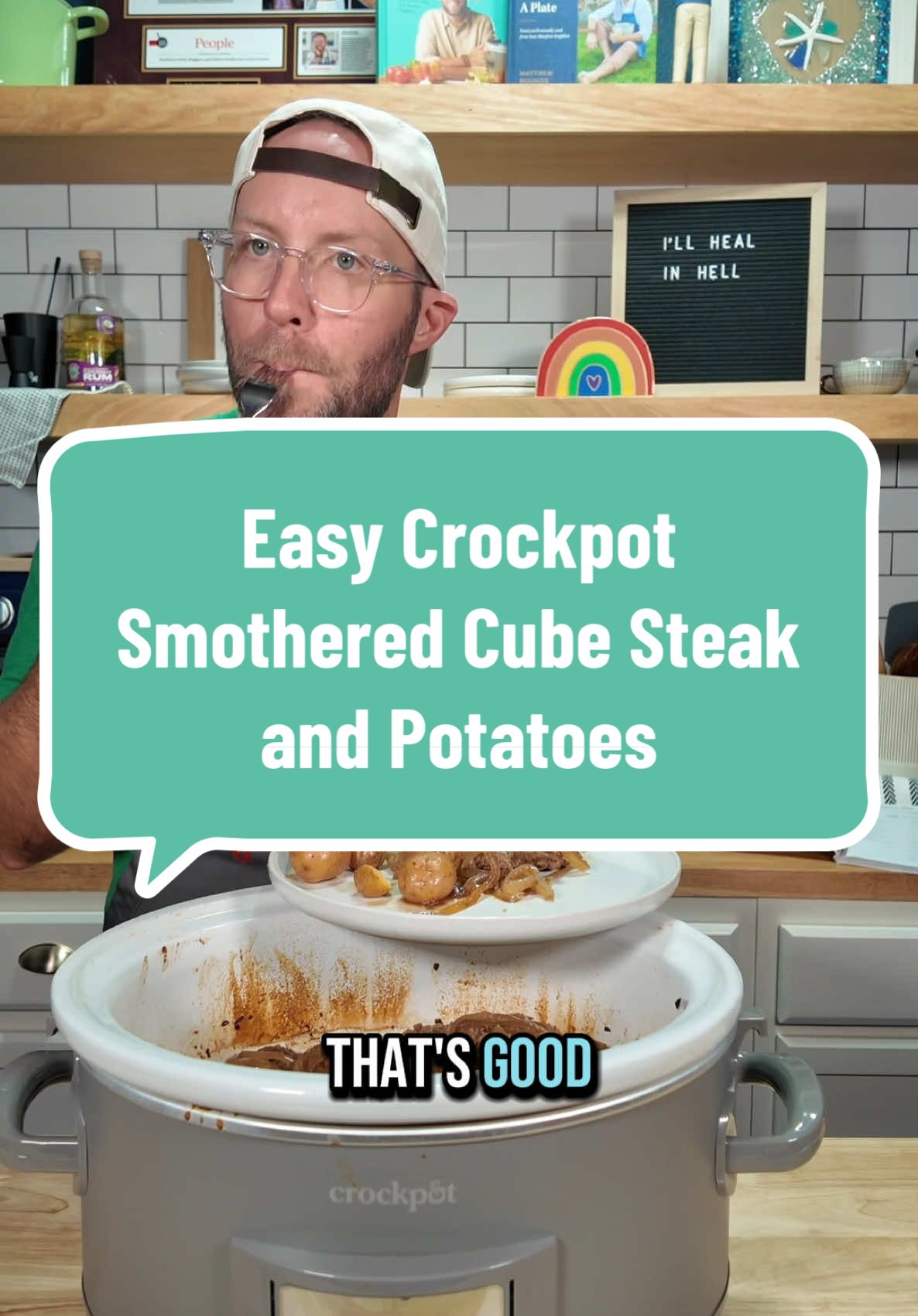 Smothered Cubed Steak and Onions in Crock Pot