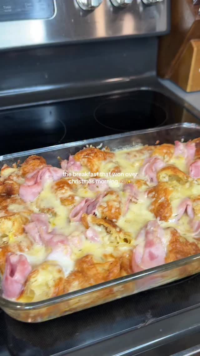 Ham and Cheese Croissant Bake