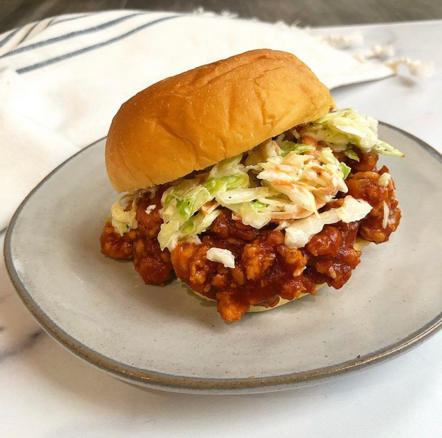 Chicken BBQ Sloppy Joes w/ simple slaw!