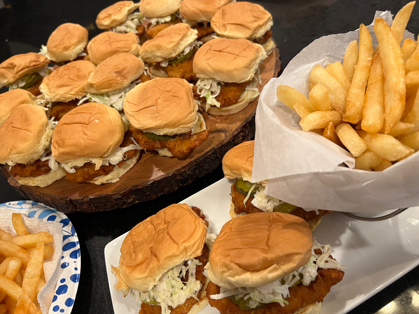 Chicken sliders and fries!