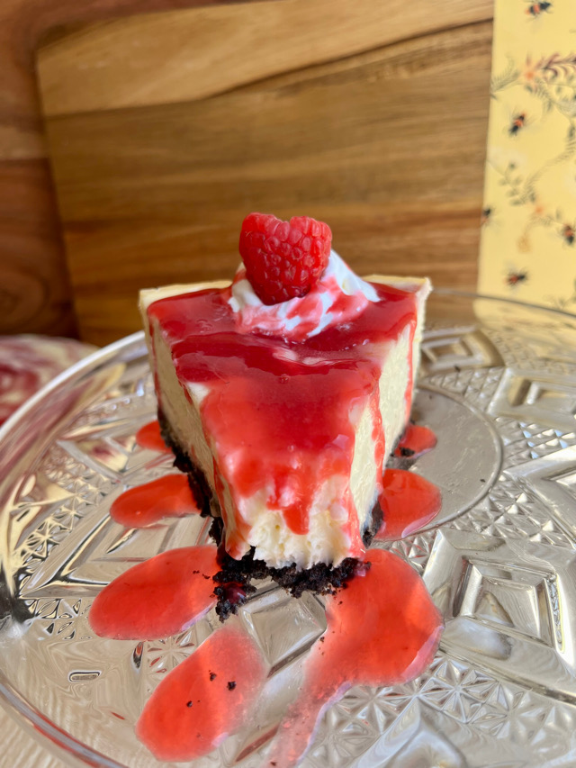 Raspberry White Chocolate Cheesecake