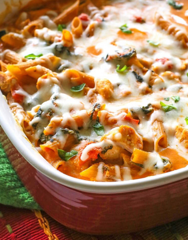 Three Cheese Pasta and Chicken Bake