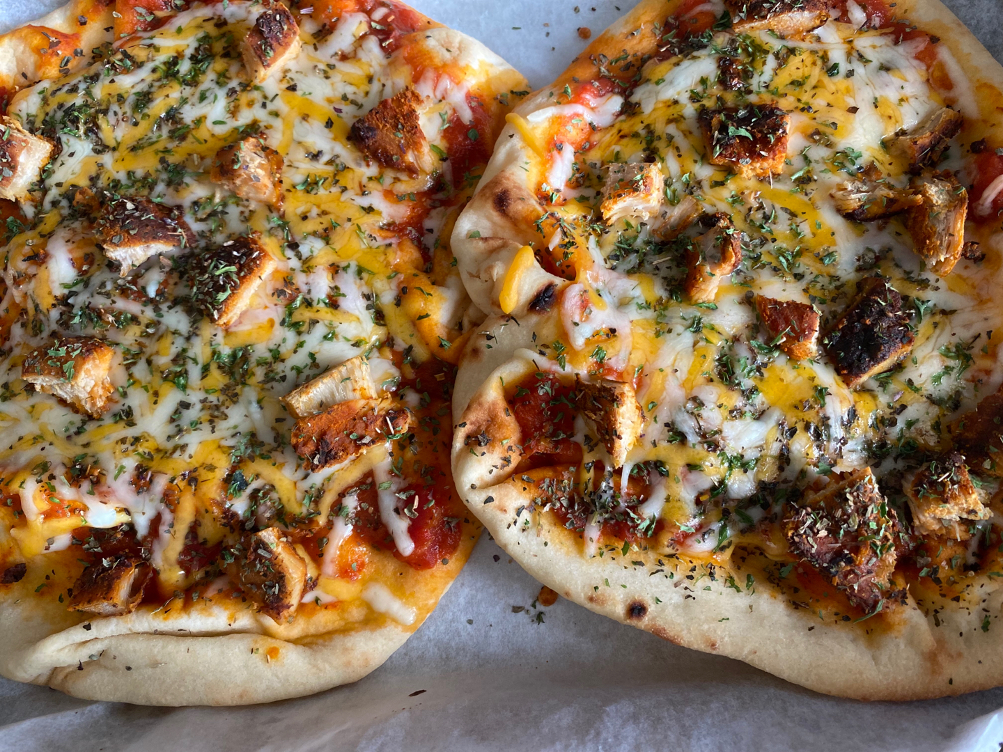 Chicken & Cheese personal pizzas 🍕