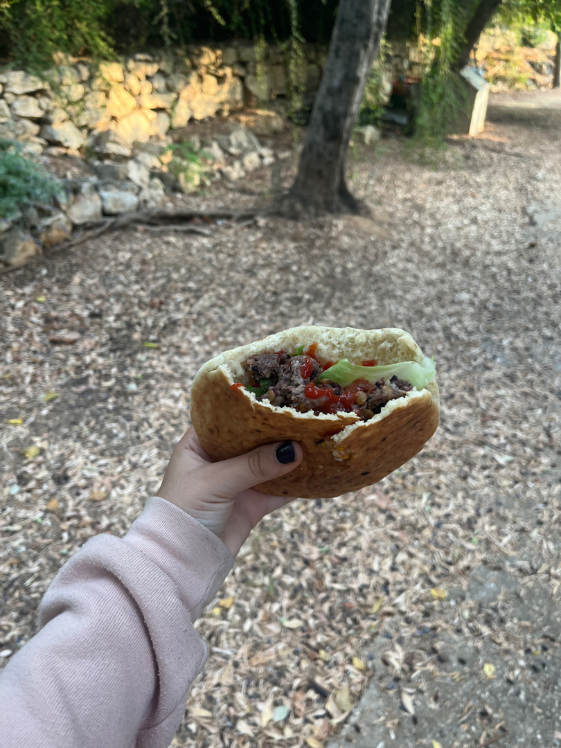 Pita bread hamburger
