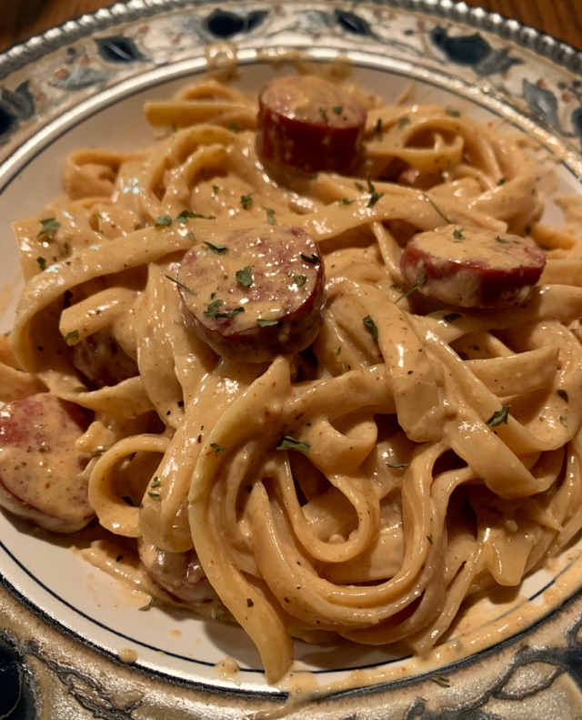cajun sausage alfredo 🥵