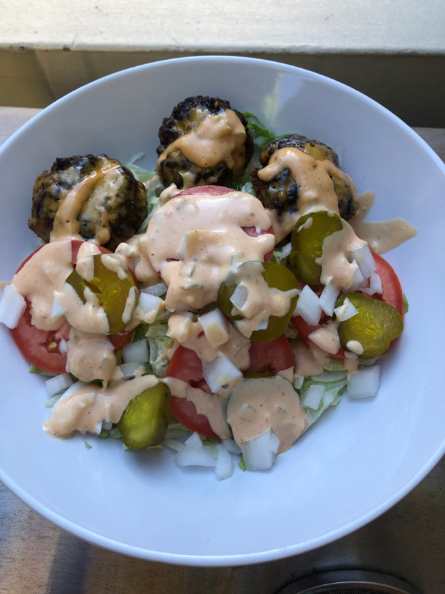 keto burger salad bowls