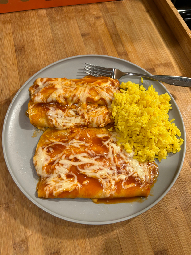 Chicken and cheese enchiladas