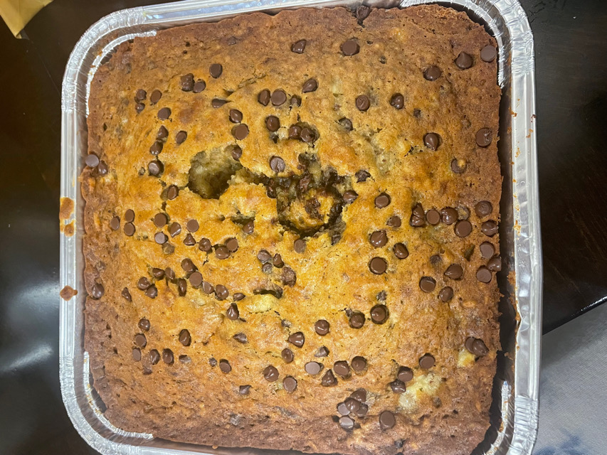One bowl chocolate chip banana bars