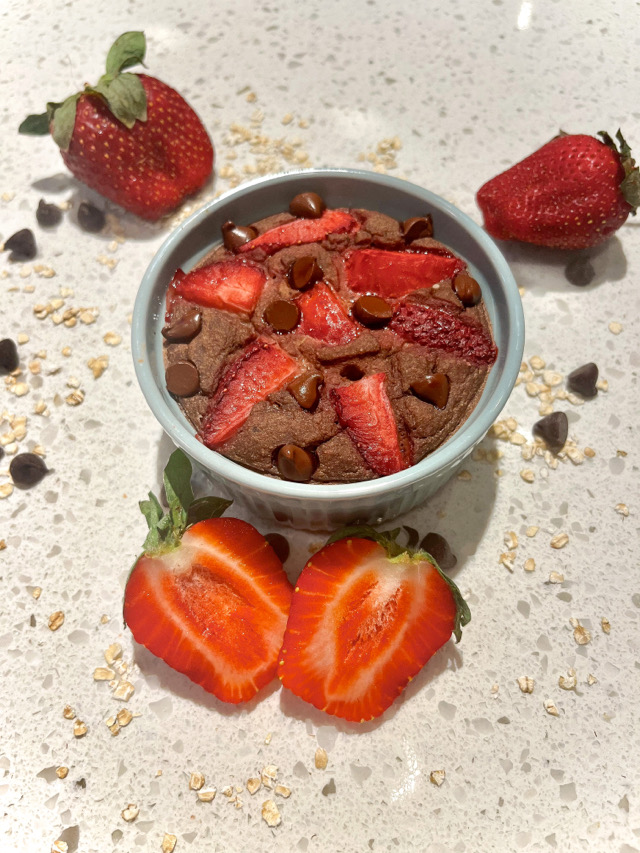 Chocolate Covered Strawberry Baked Oatmeal