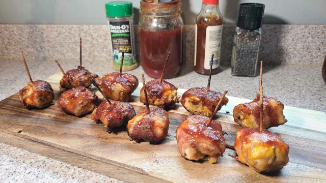 Smoked Bacon-Wrapped Chicken Bites