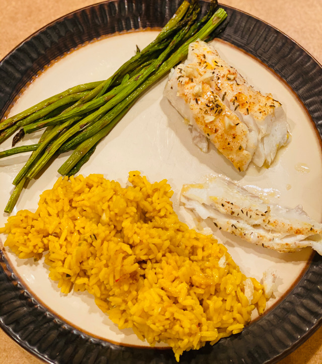 Grilled halibut