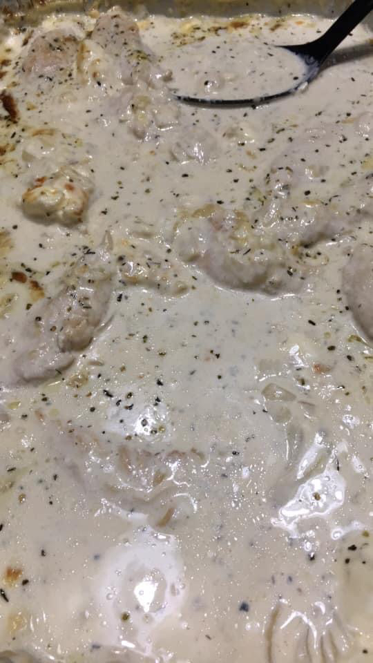 Eric’s Garlic Chicken on Angel Hair Pasta