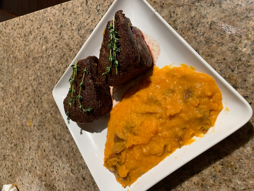 Filet Mignon with Sweet Potatoes