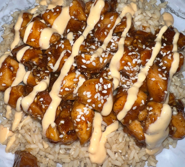 Teriyaki Chicken, Rice, Zucchini