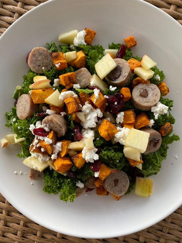 Fig & Balsamic Sweet Potato Kale salad