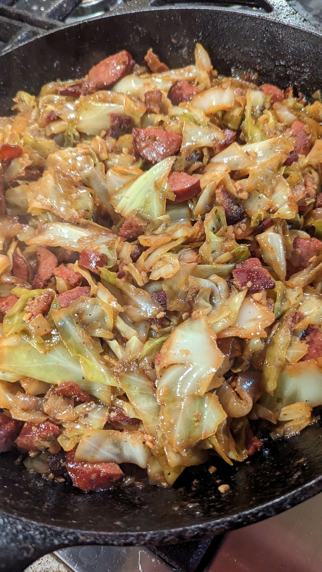 Cabbage, bacon, Polska Kielbasa sausage