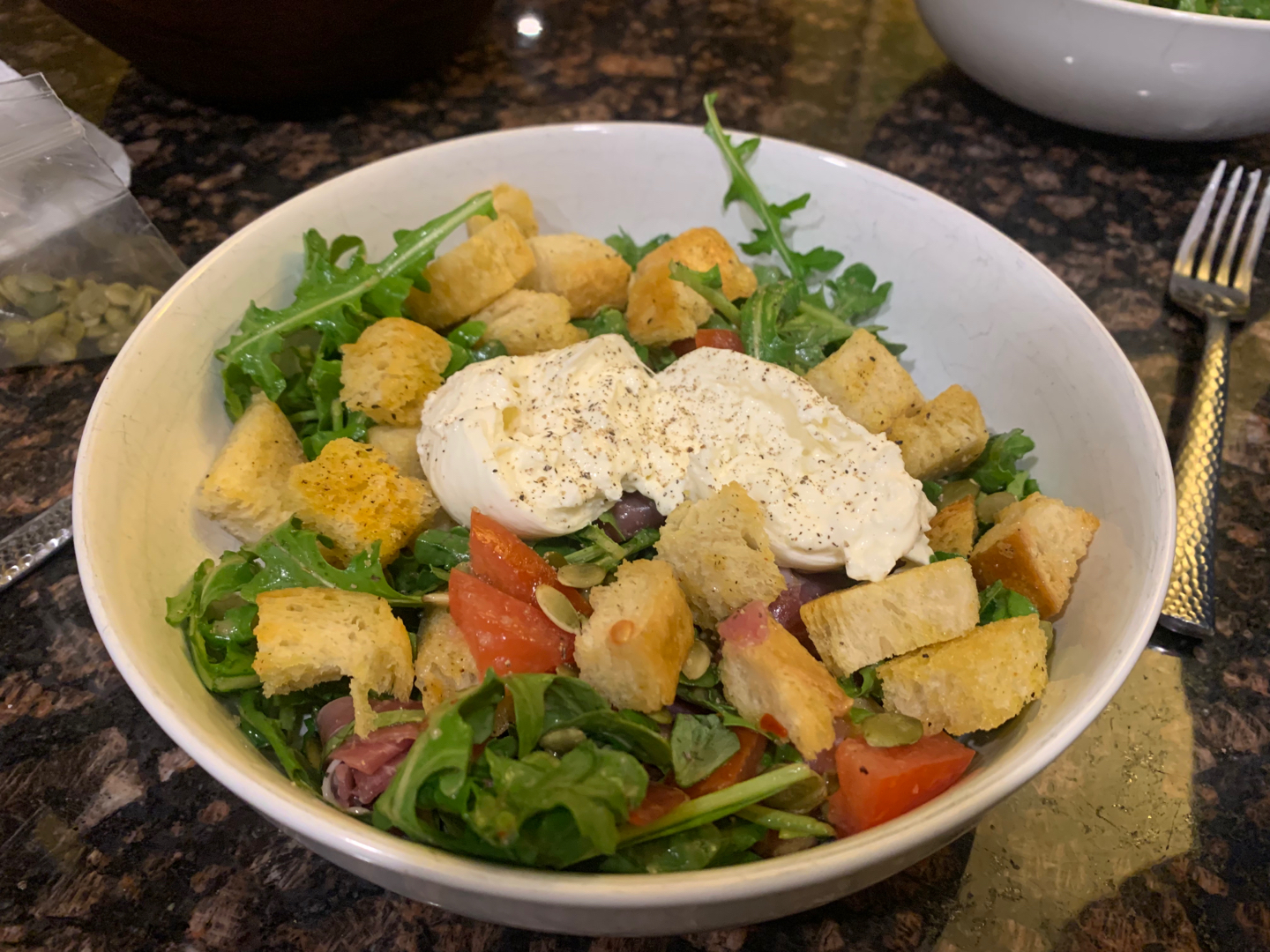 Burrata-Prosciutto-Arugula Salad