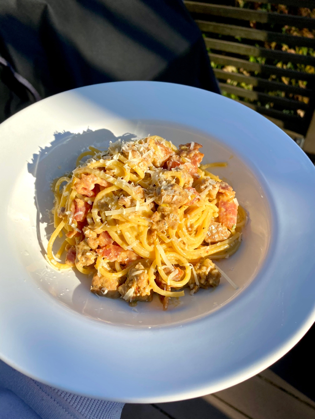 Pork carbonara