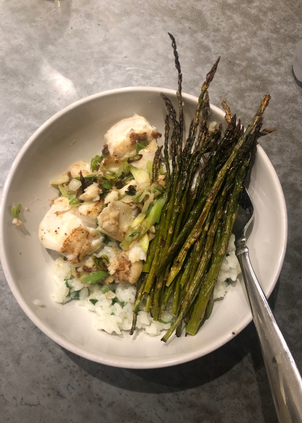 Salt and pepper halibut