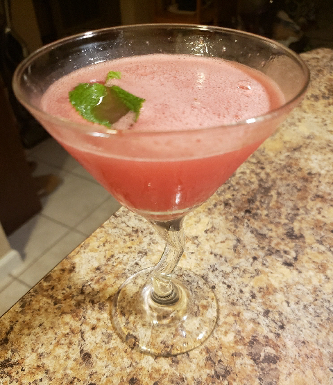 Watermelon mint martini