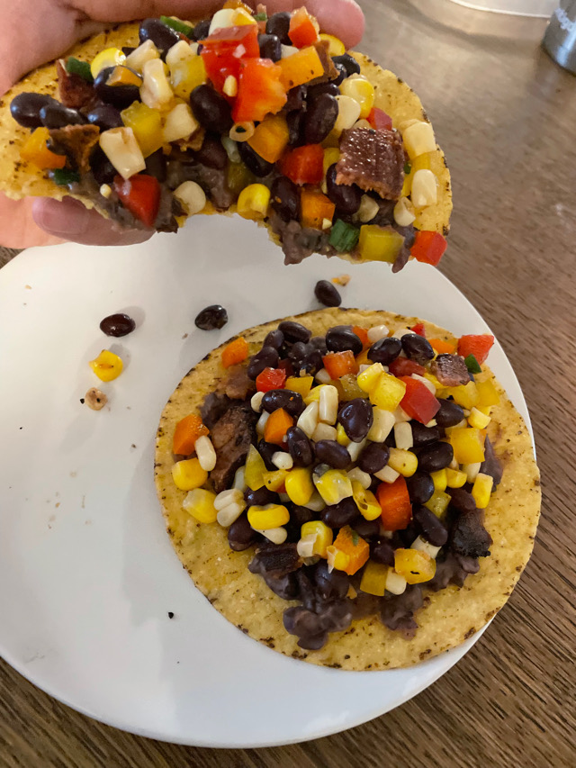 Black Bean Corn Tostadas