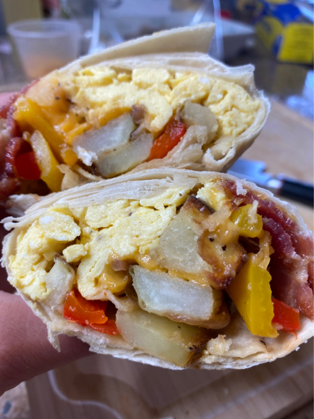 Meal prep breakfast burritos