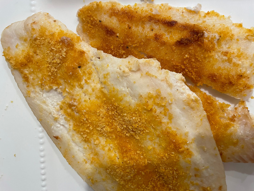 Corn flake flounder fillet