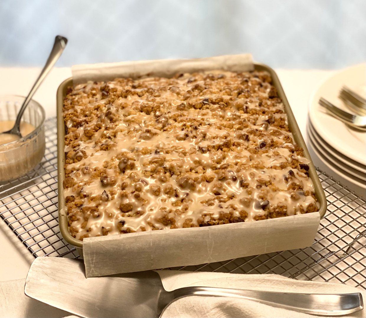 Pumpkin Coffee Cake w/ Maple Glaze