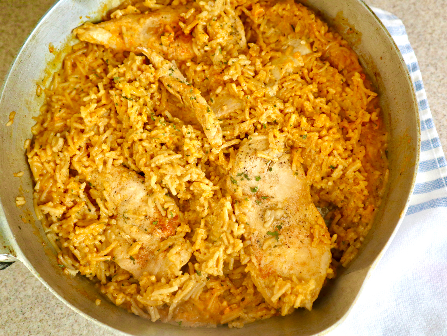 Cheesy Chicken & Rice Skillet