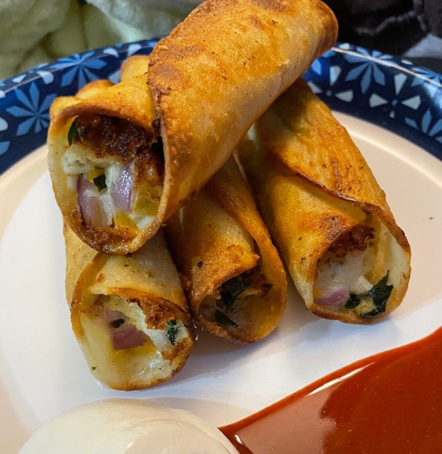 Cream cheese chicken taquitos