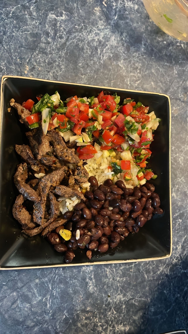 Cilantro Lime Rice Steak Bowl