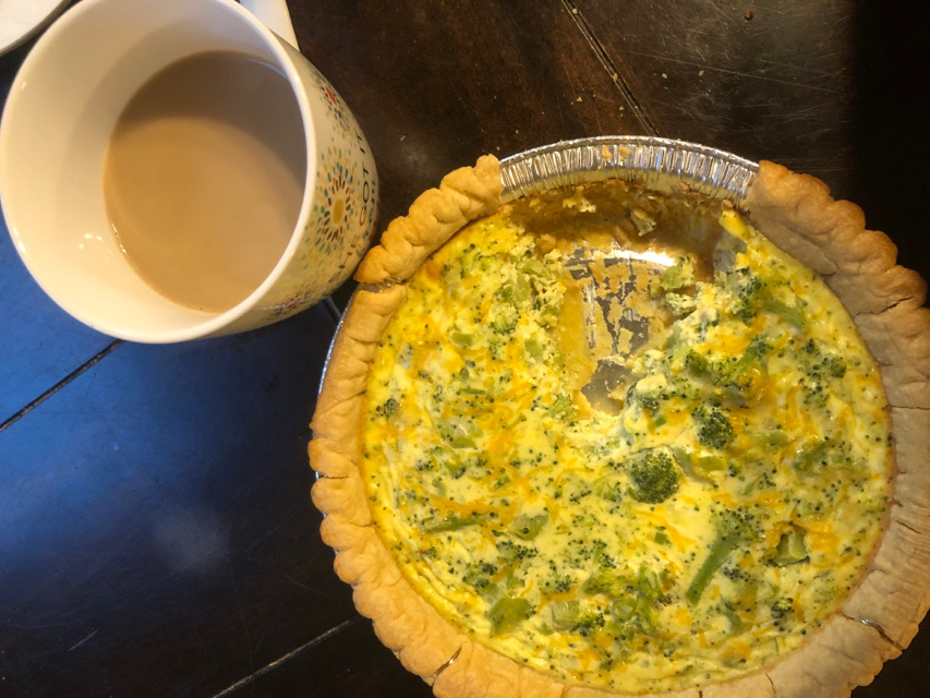 Broccoli cheddar quiche