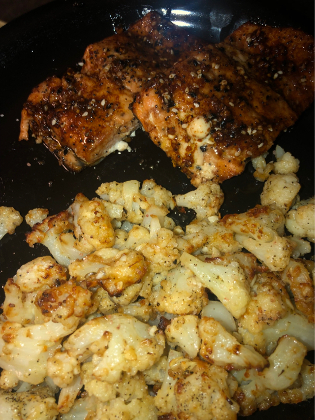 Garlic Parmesan “Roasted” Cauliflower