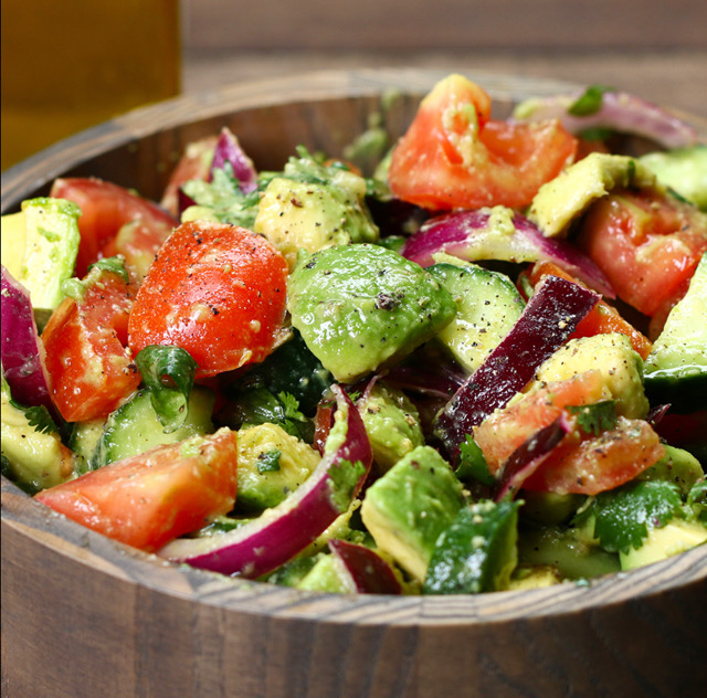 Cucumber, Tomato and Avocado Salad