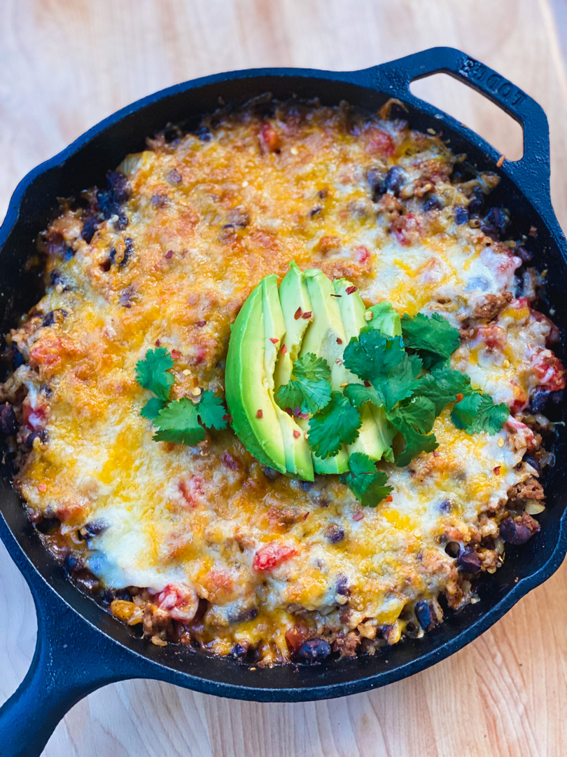 One Skillet Turkey Taco Bake