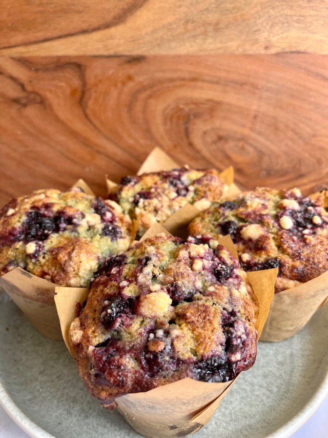 Bakery Style Blueberry Muffins