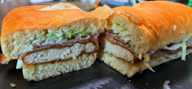 Chicken cutlet grinder sandwich