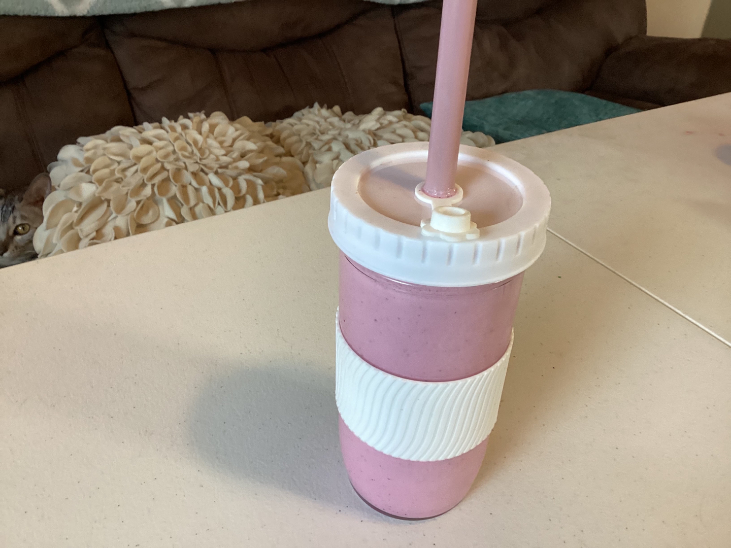 Pink protein shake 