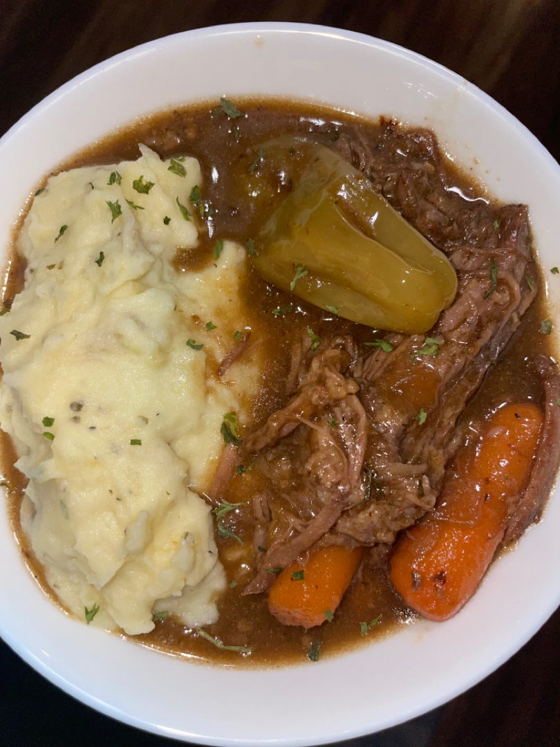 Mississippi Pot Roast (w/mashed potatoes)