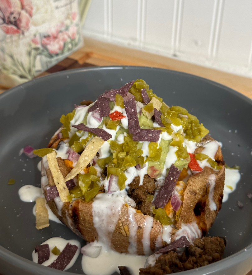Taco stuffed sweet potato