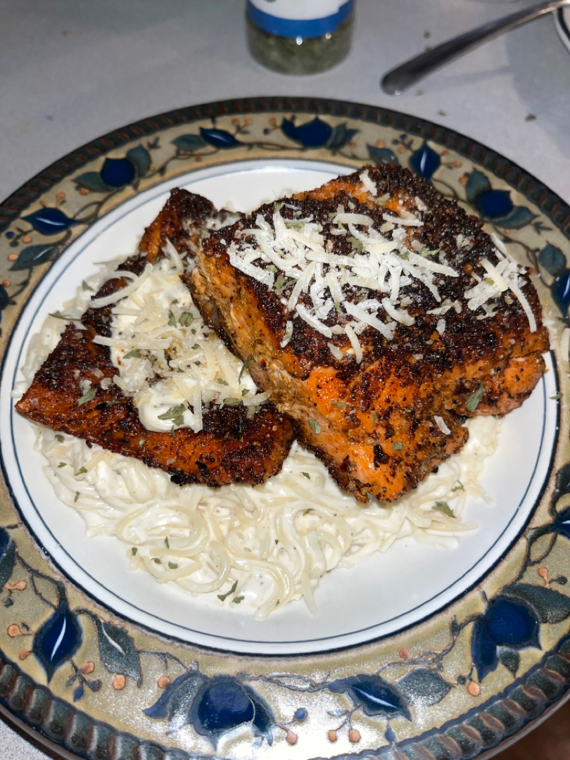 blacked salmon pasta