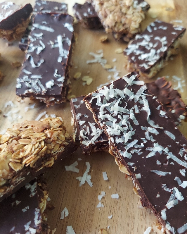 Chewy Chocolate Covered Granola Bars
