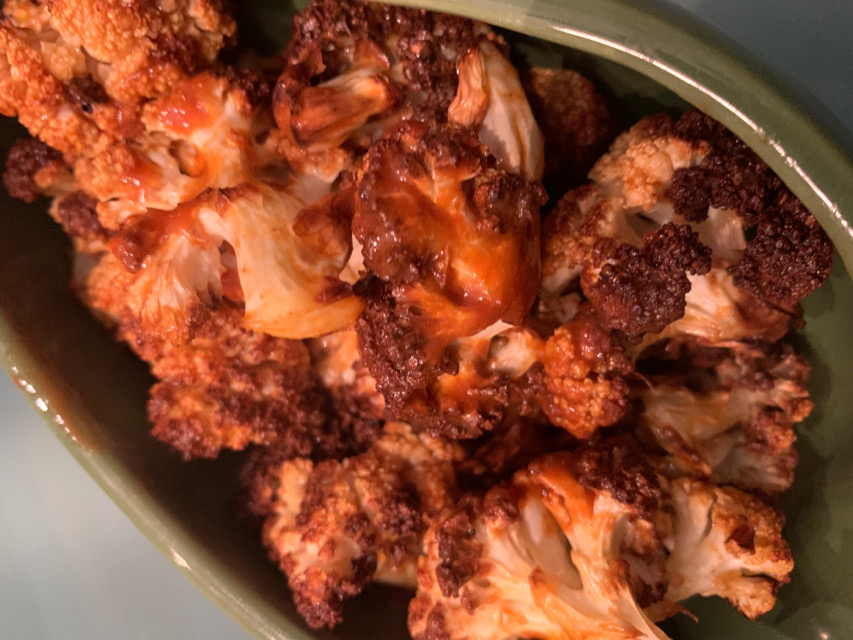 No bread air fryer  Buffalo cauliflower!