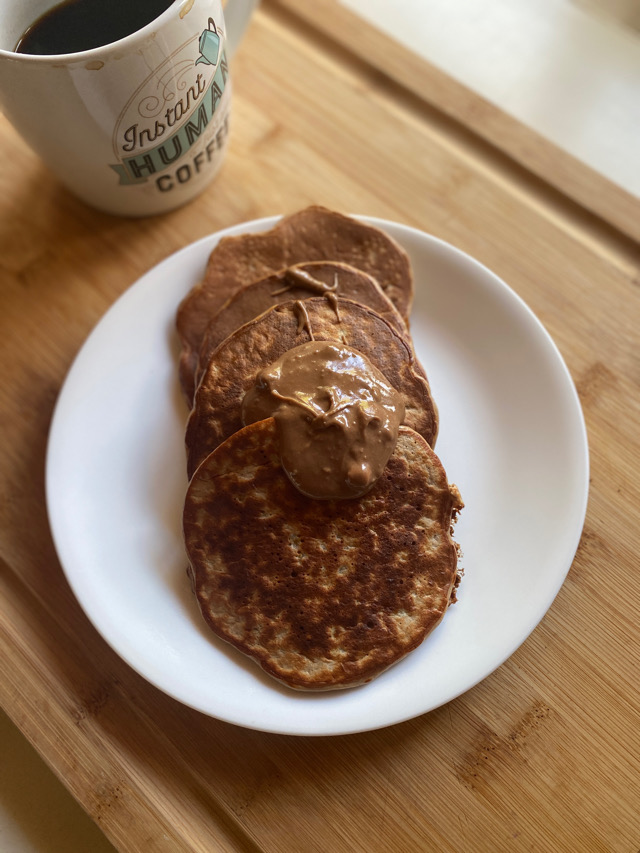 Chocolate Banana Protein Pancakes