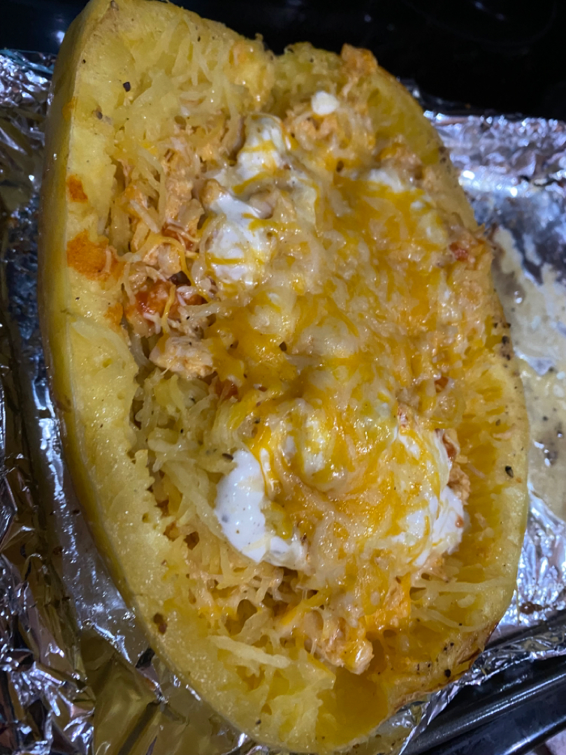 Buffalo Chicken Spaghetti  Squash