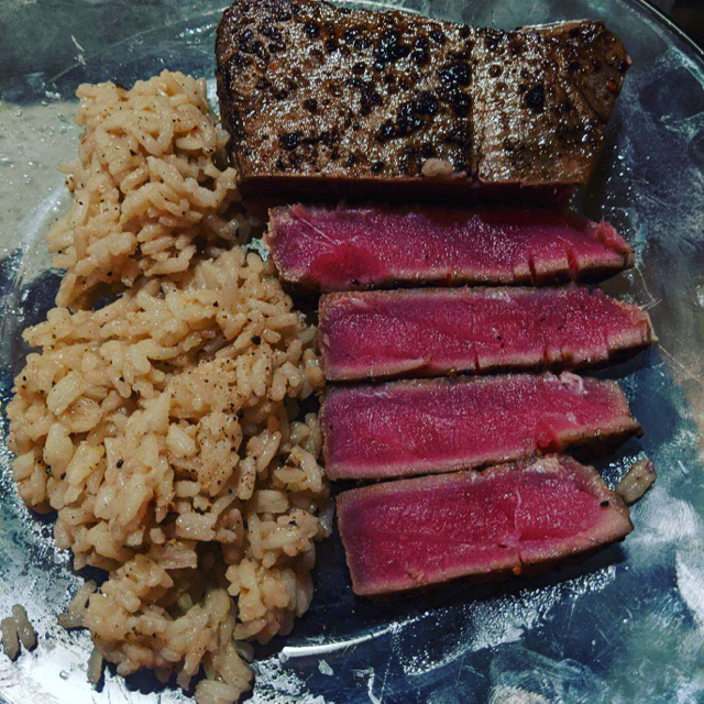 Pan seared tuna steak